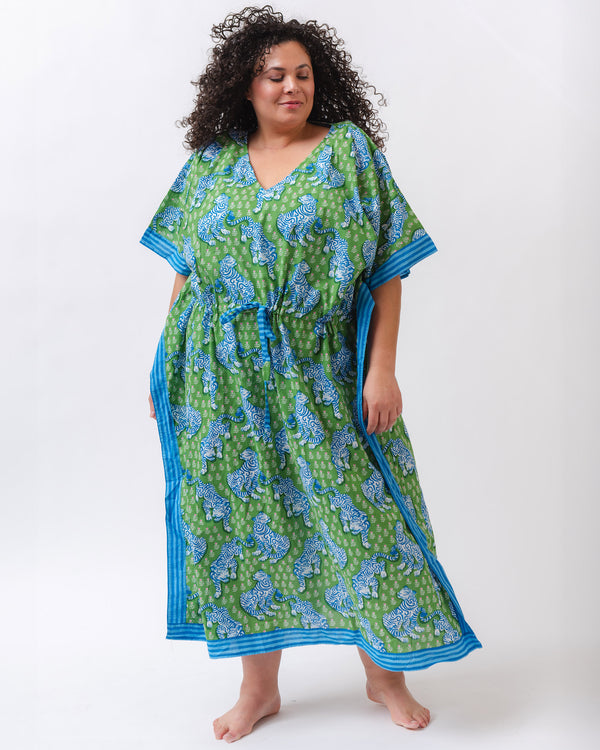 Tiger Queen - Let's Cruise Caftan - Sea Grass - Printfresh