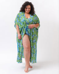 Tiger Queen - Daylight Open Front Cover-Up - Sea Grass - Printfresh