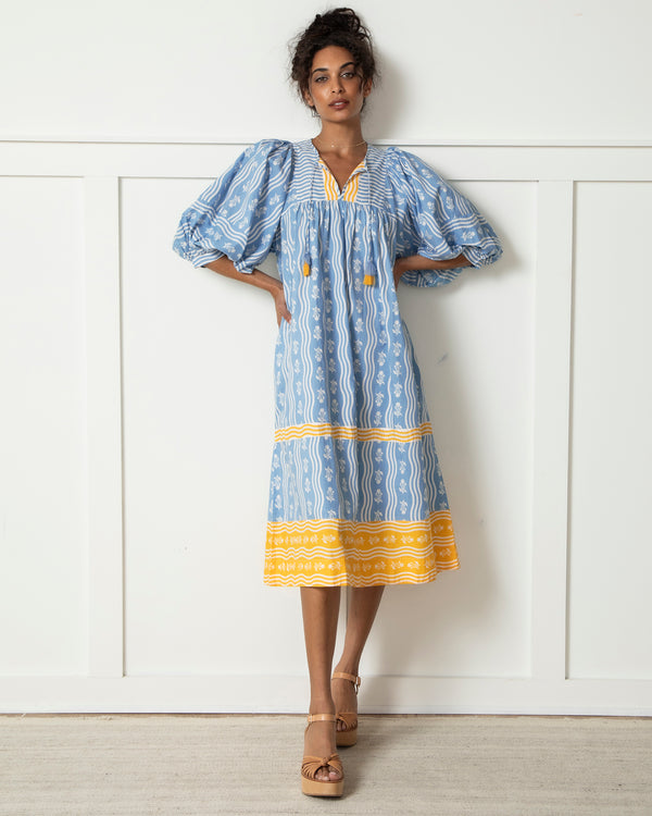 Printfresh + Lars Trimmed & Pruned - Flower Charmer Midi - Soft Denim - Printfresh