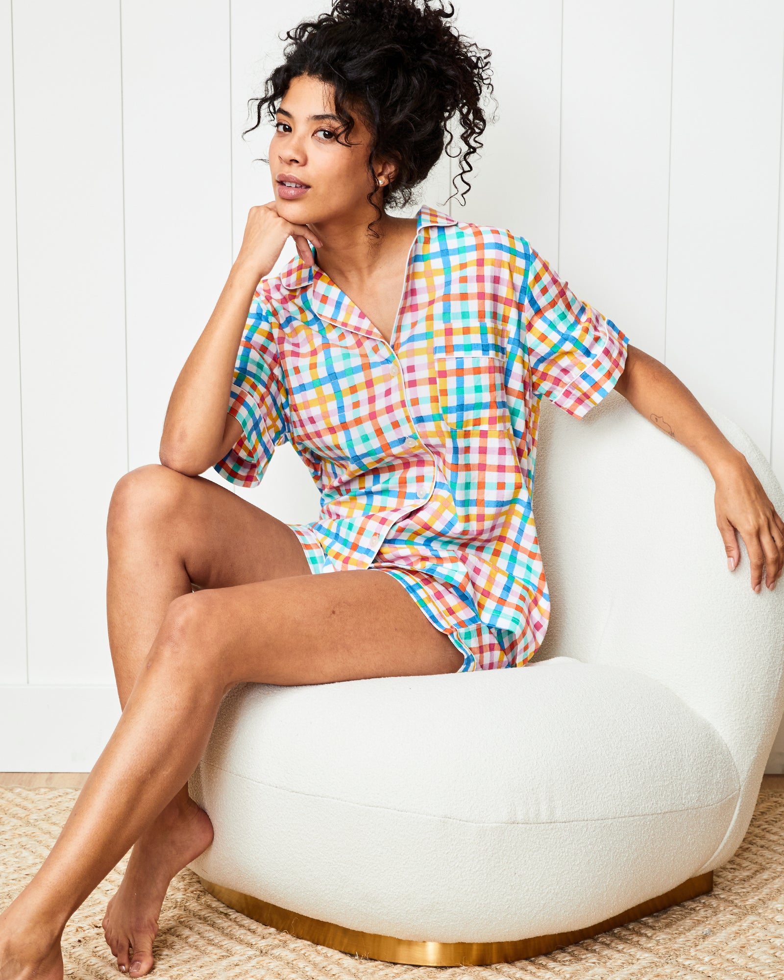 Printfresh + Oh Joy! - Plaid Picnic - Short Sleep Set - Citrus Squeeze - Printfresh