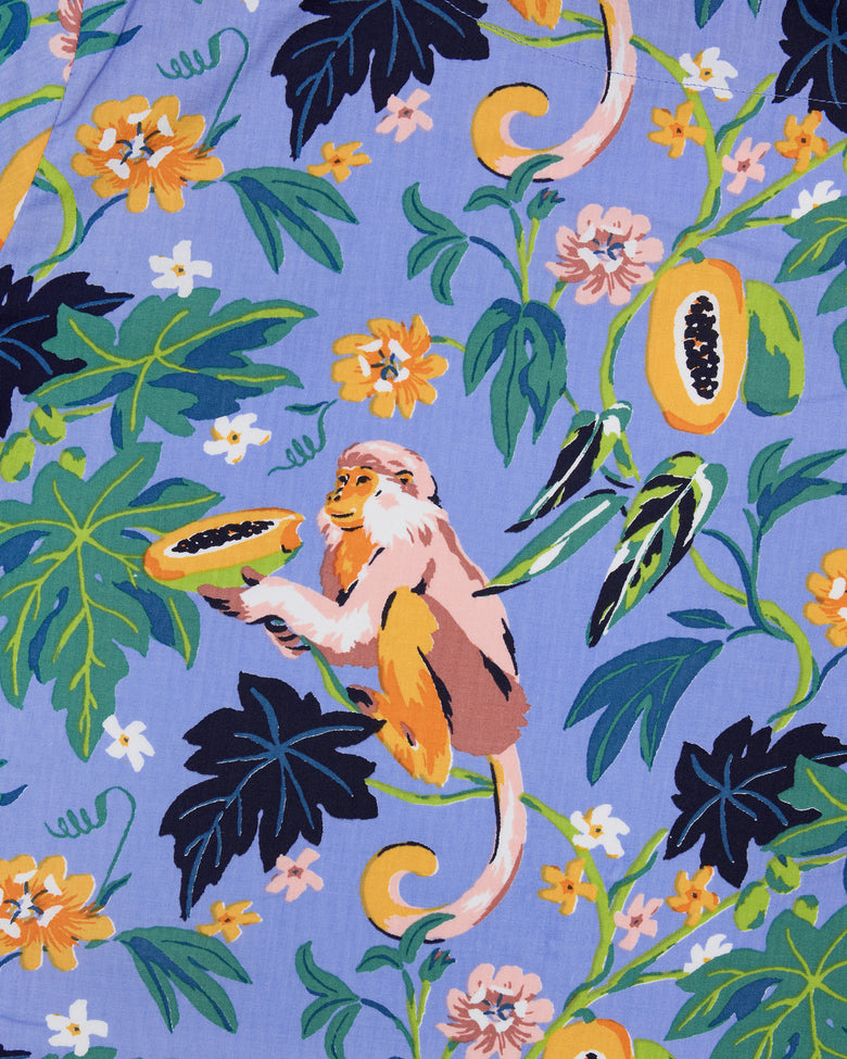 Papaya Paradise -  Short PJ Set - Periwinkle - Printfresh