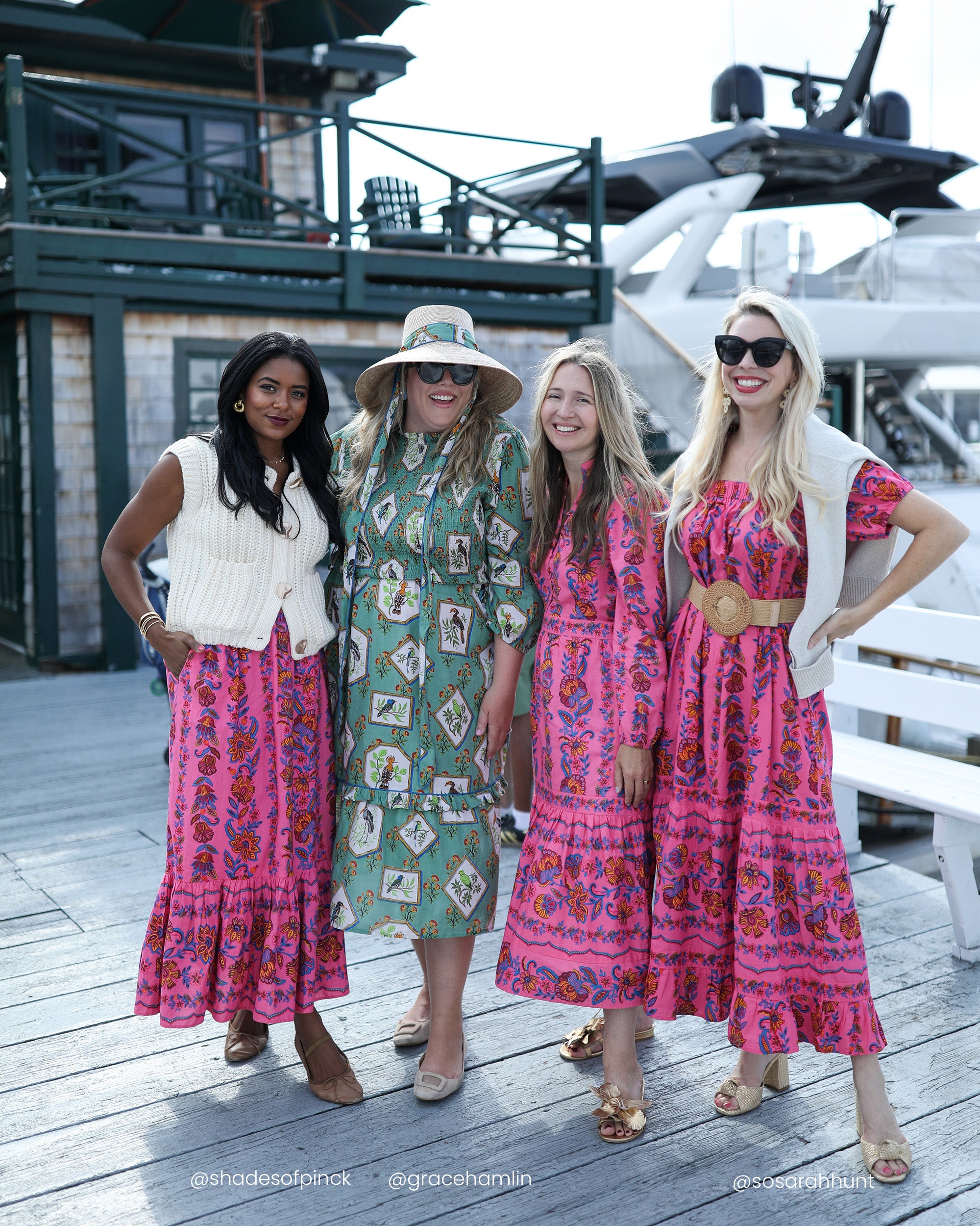 Folklore Flowers - Monroe Dress - Bright Rose – Printfresh