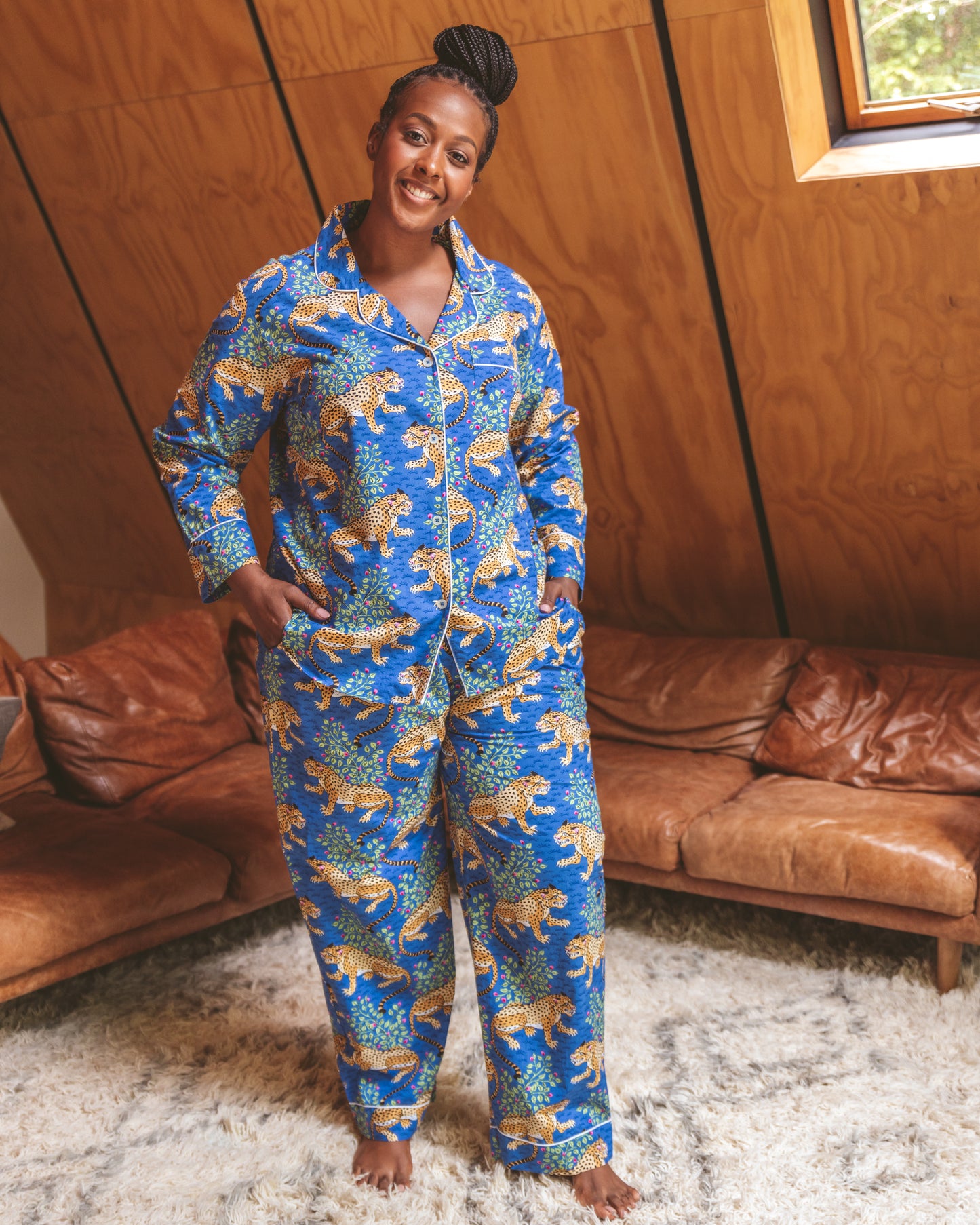 Bagheera - Long Sleep Set - Sapphire - Printfresh