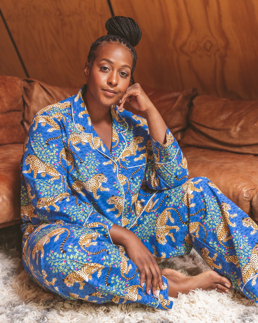 Bagheera - Long Sleep Set - Sapphire - Printfresh