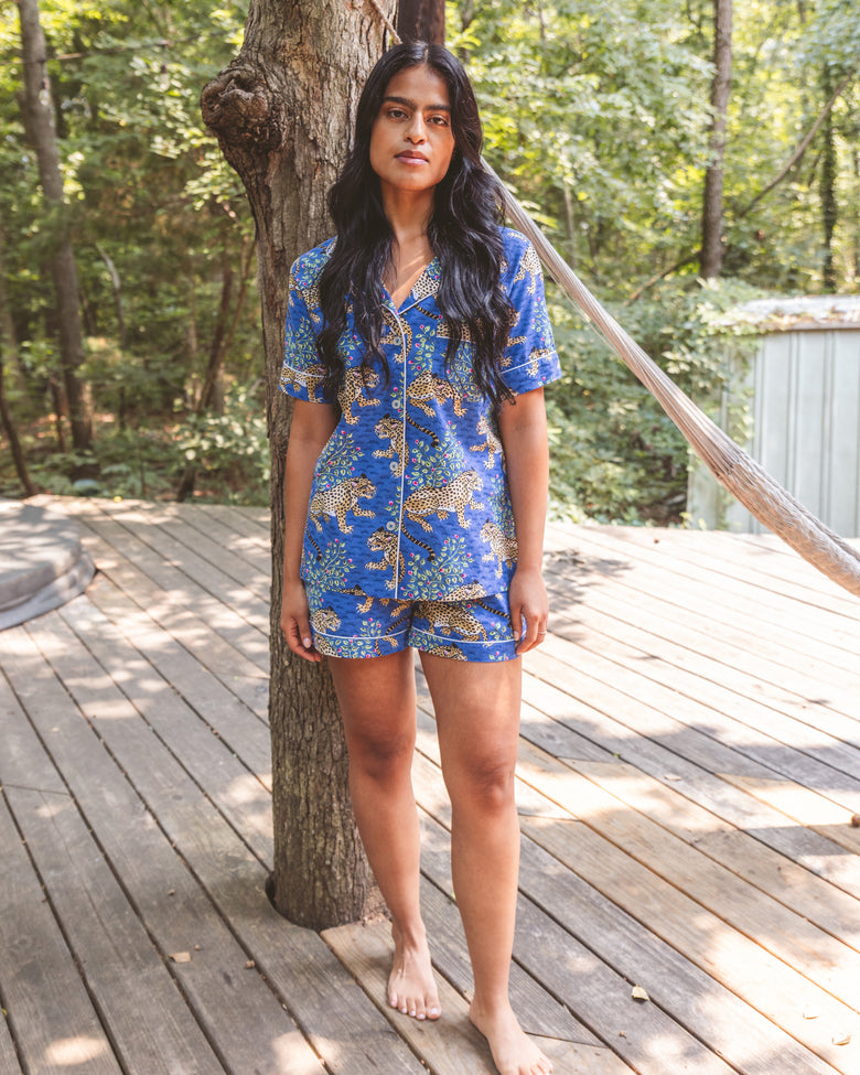 Bagheera - Short PJ Set - Sapphire - Printfresh