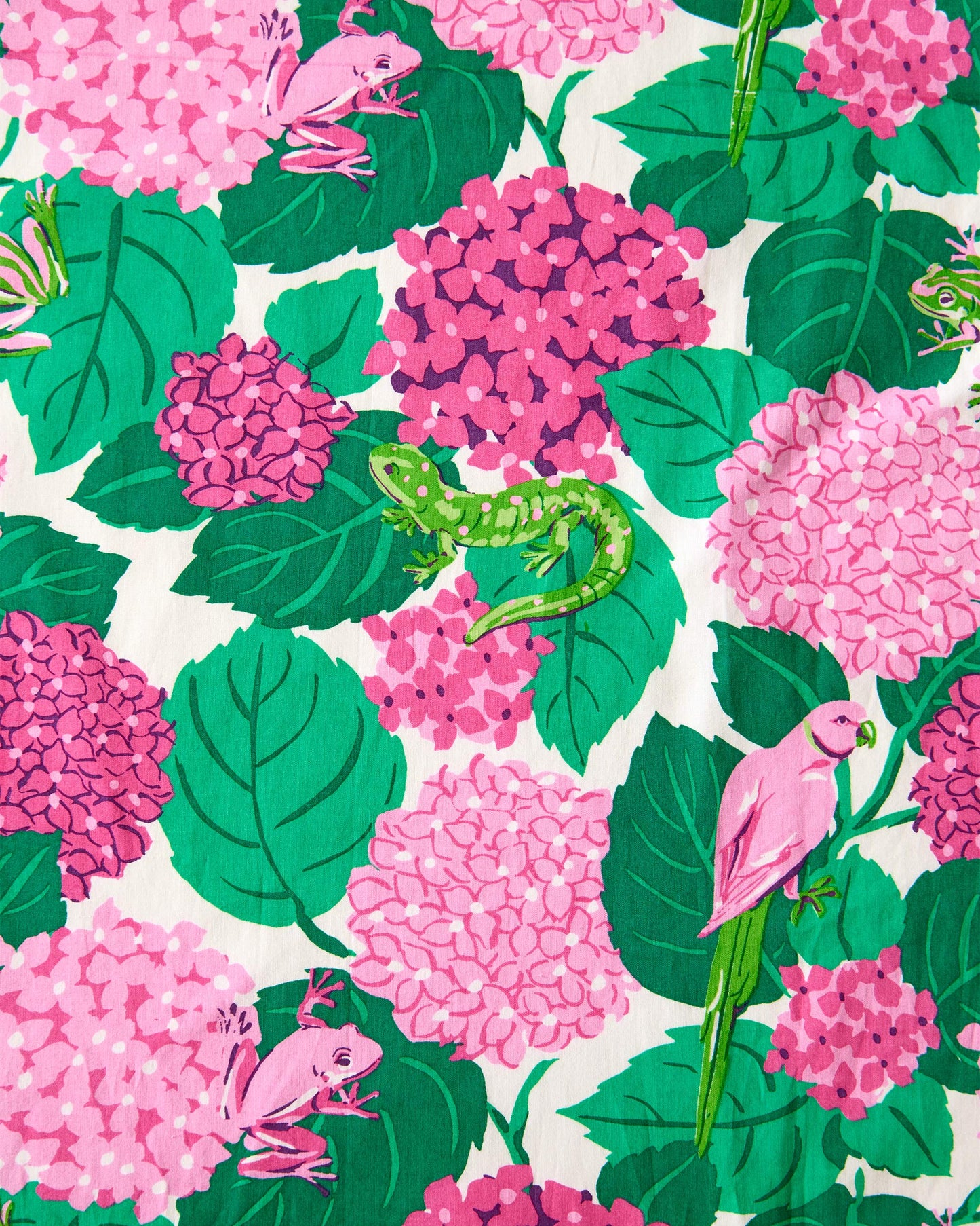 Secret Garden - Short Sleeve Top & Cropped Pants Set - Pink Hydrangea - Printfresh
