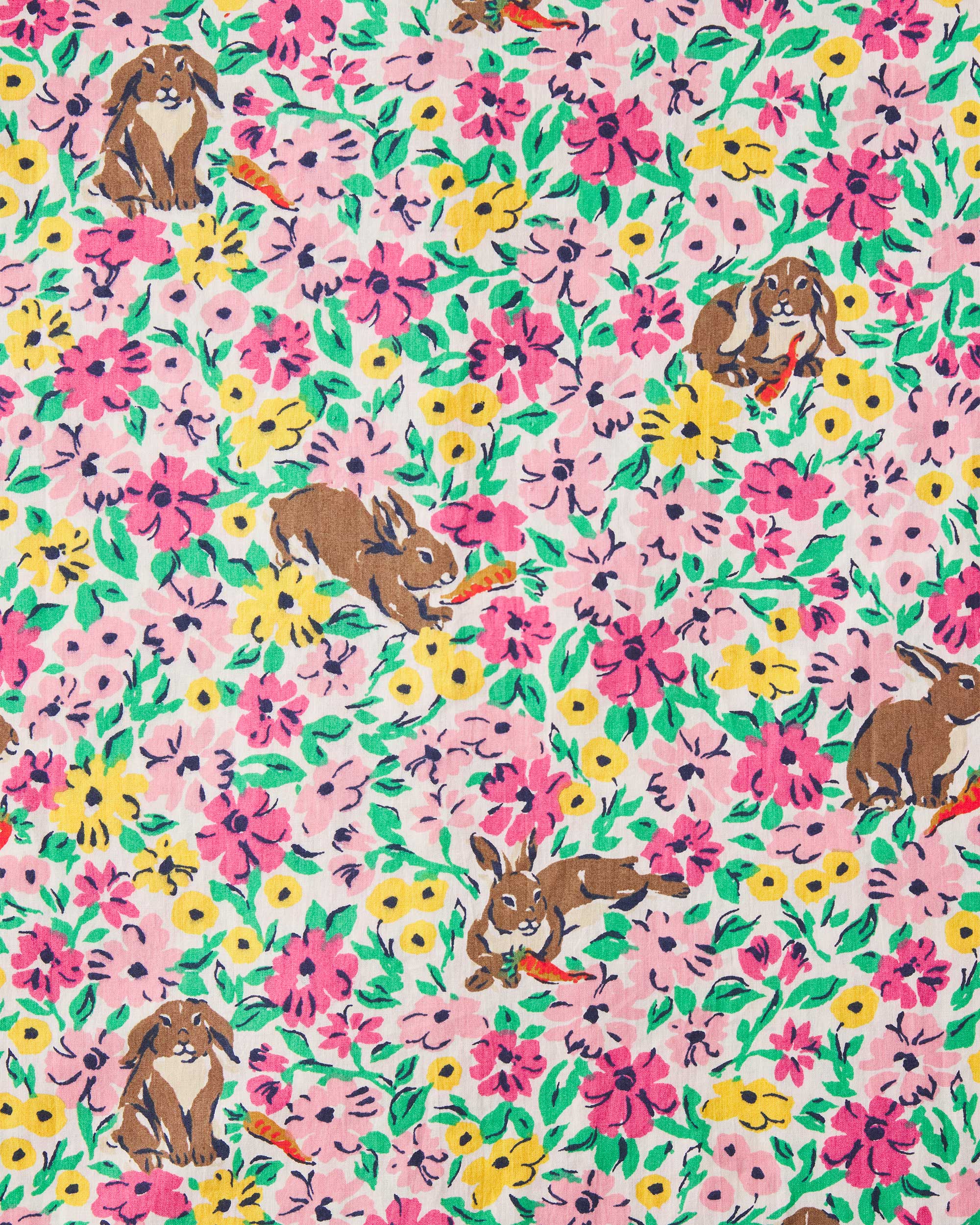 Bunny Trail - Short Sleeve Top & Cropped Pajama Pants Set - Spring Meadow - Printfresh