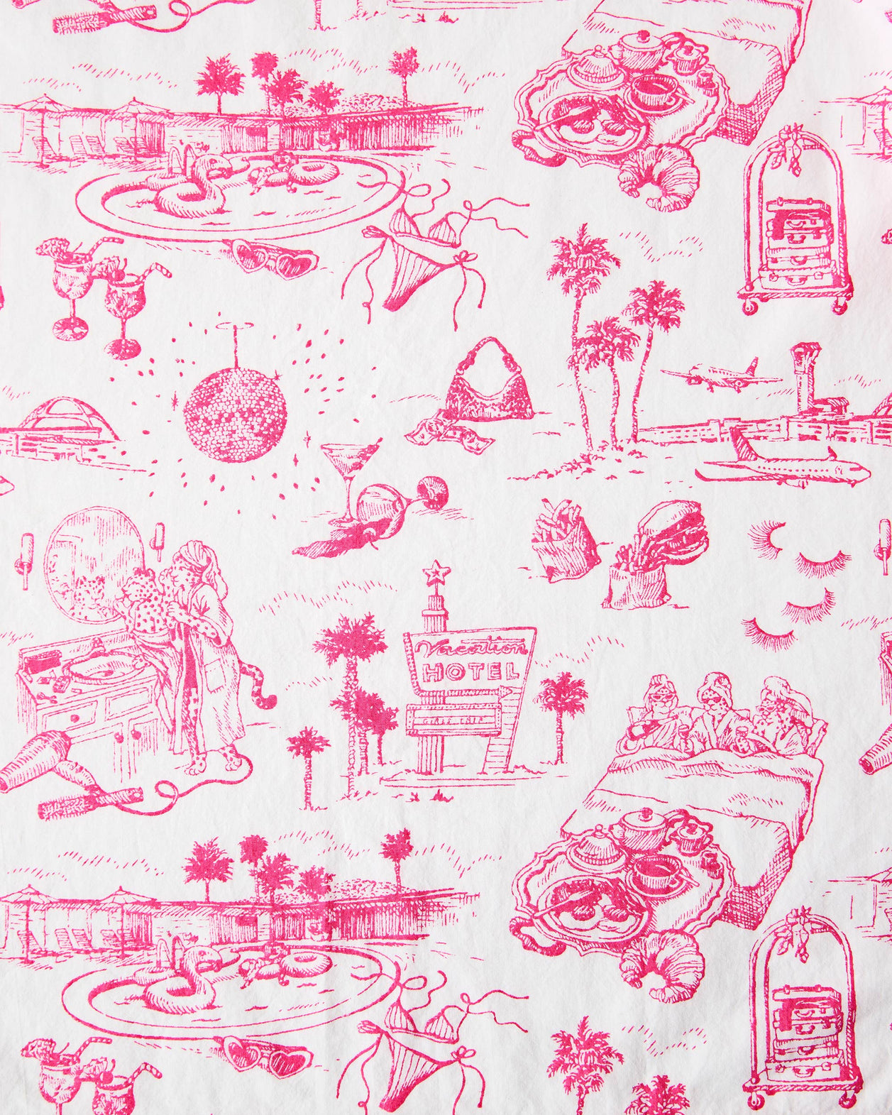 PF x Sean Taylor Girls' Trip Toile - Quilted Pouch - Pink Cloud - Printfresh