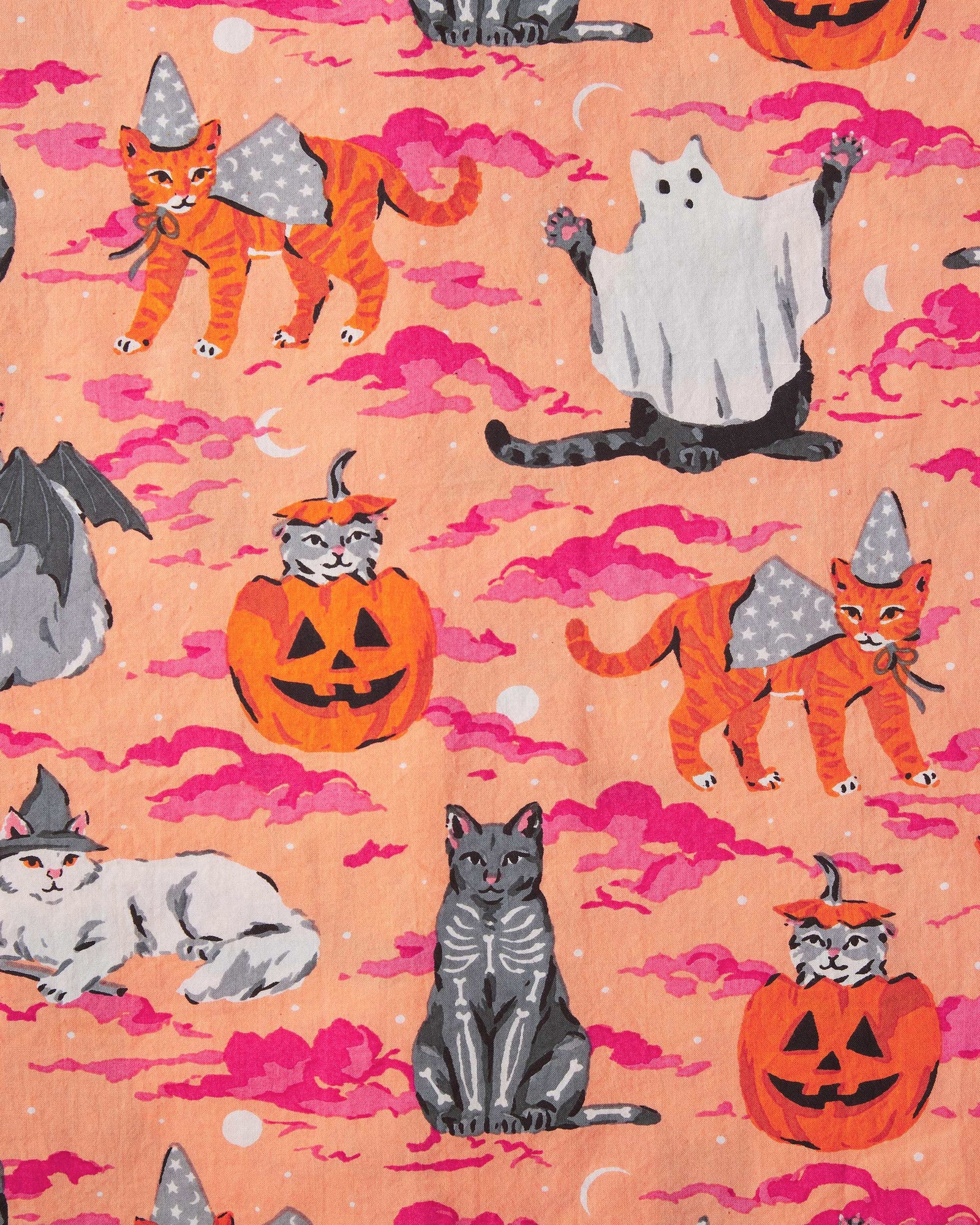 Halloween House Cats - T-Shirt & Ruffle Shorts Set - Jack O' Lantern