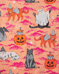 Halloween House Cats - T-Shirt & Ruffle Shorts Set - Jack O' Lantern