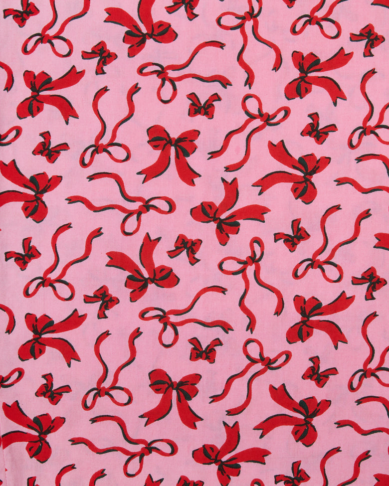 Red Ribbons - PJ Pants - Pink Tinsel - Printfresh