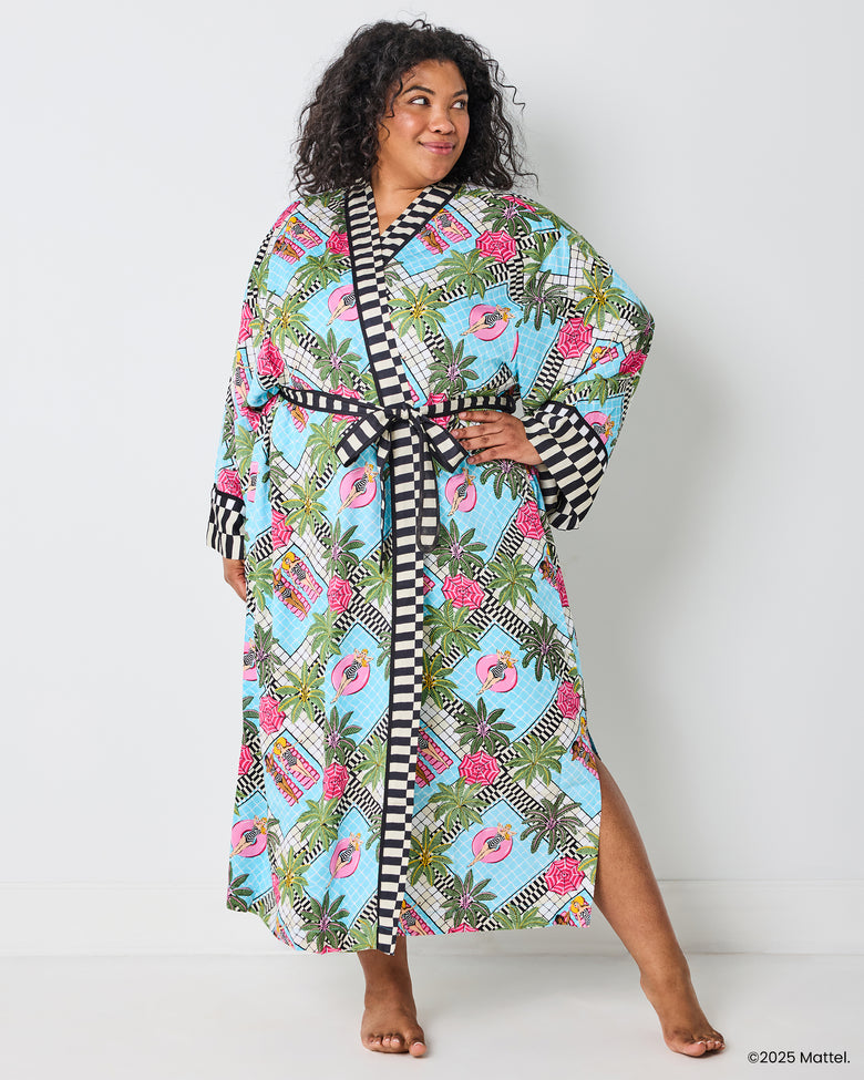 Camel's Courtyard - Eco Satin Robe - Avocado