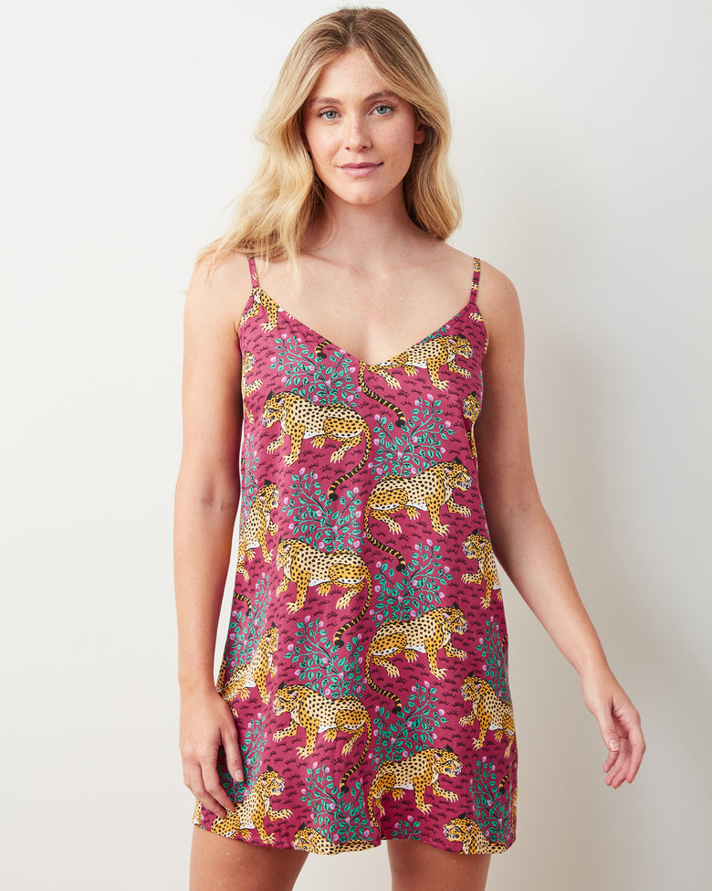 Bagheera - Eco Satin Chic To Sleep Shortie - Wine - Printfresh