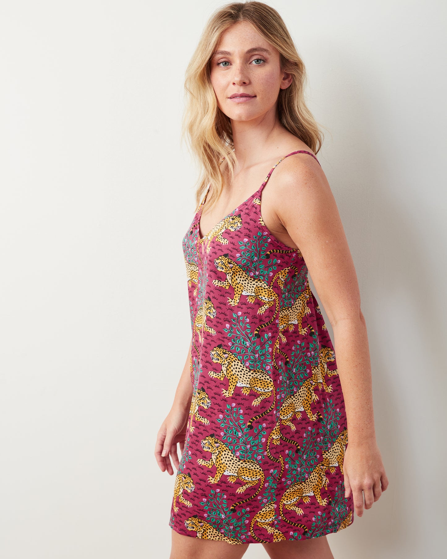 Bagheera - Eco Satin Chic To Sleep Shortie - Wine - Printfresh