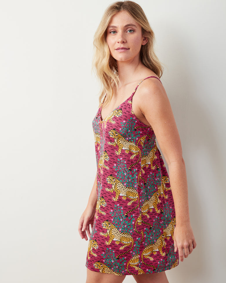 Bagheera - Eco Satin Chic To Sleep Shortie - Wine - Printfresh