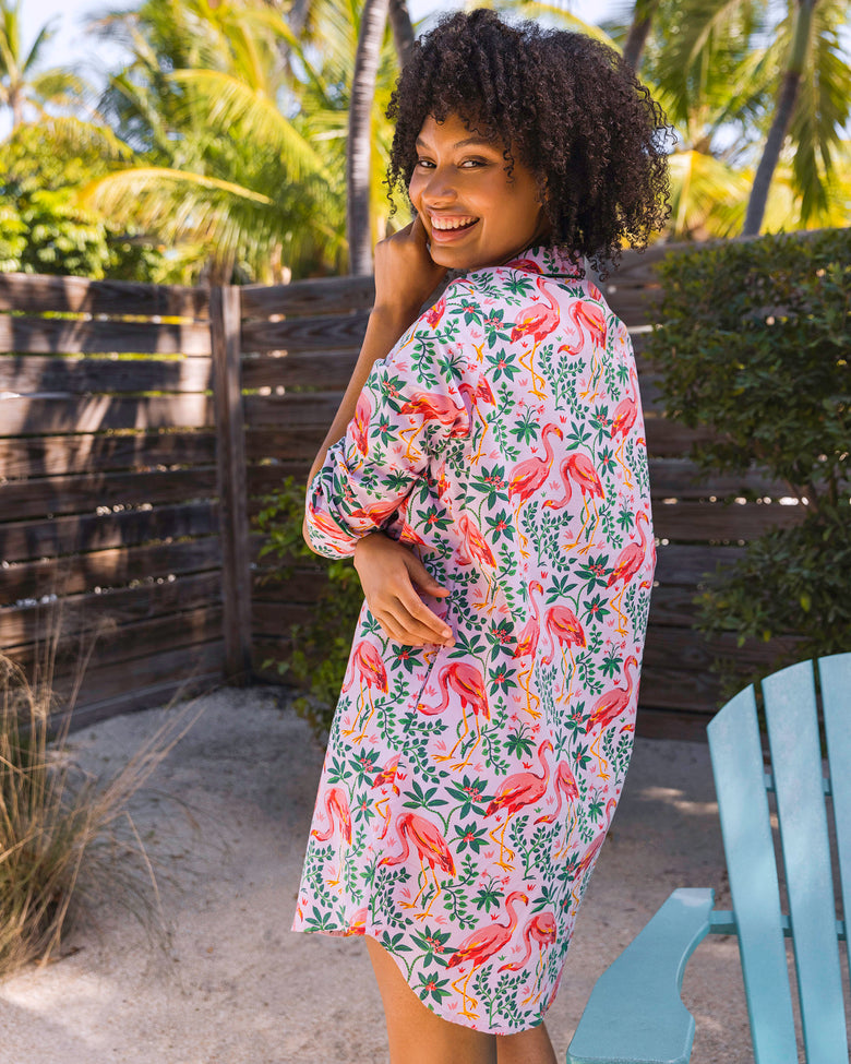 Flock of Flamingos - Sleep Shirt - Rose - Printfresh