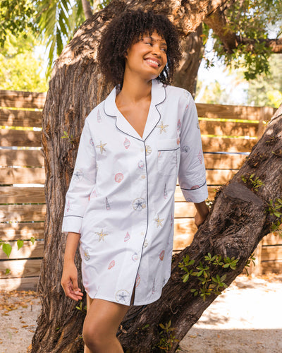 Women's Long Sleeve Printed Sleep Shirts - Printfresh