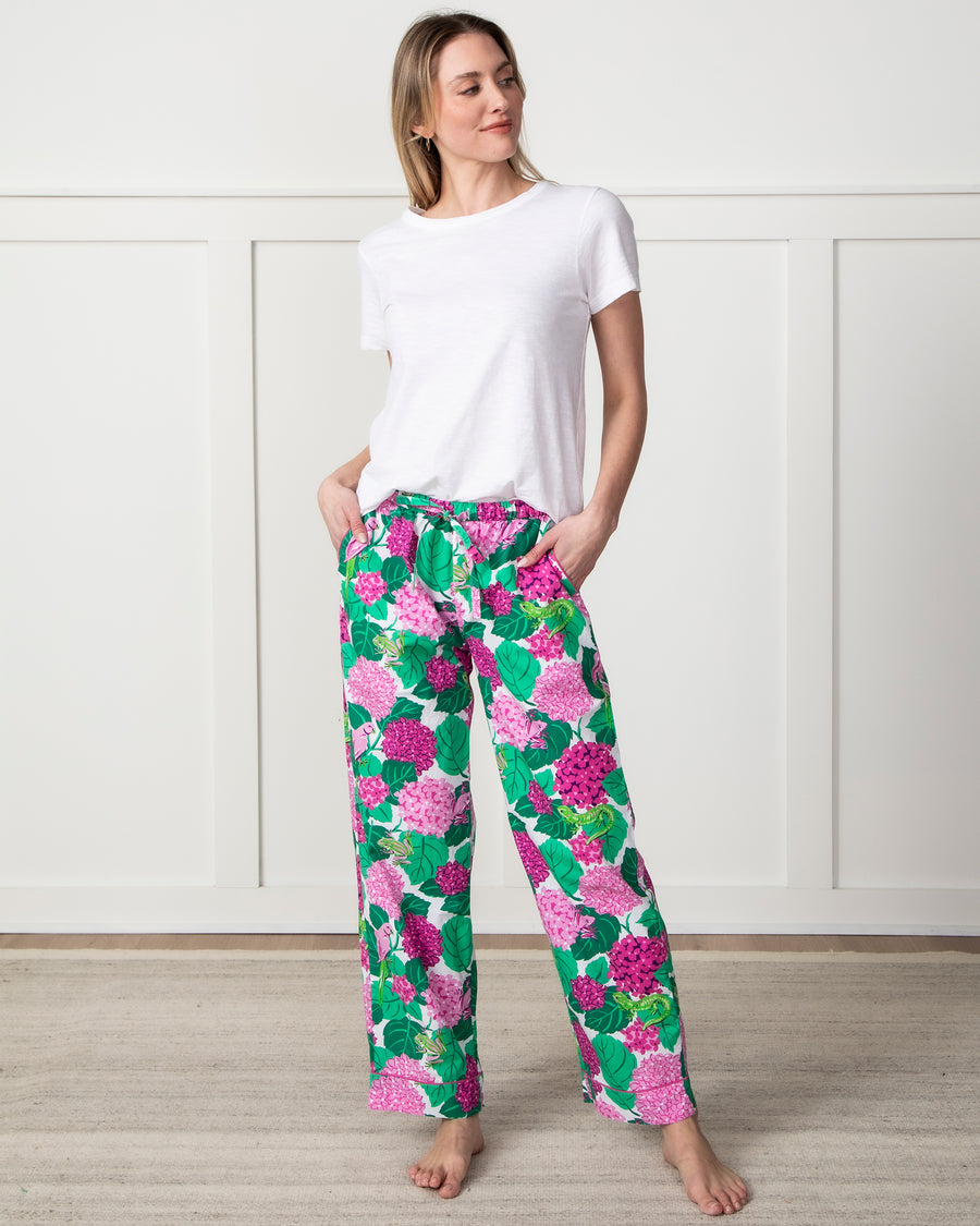 Secret Garden - PJ Pants - Pink Hydrangea - Printfresh