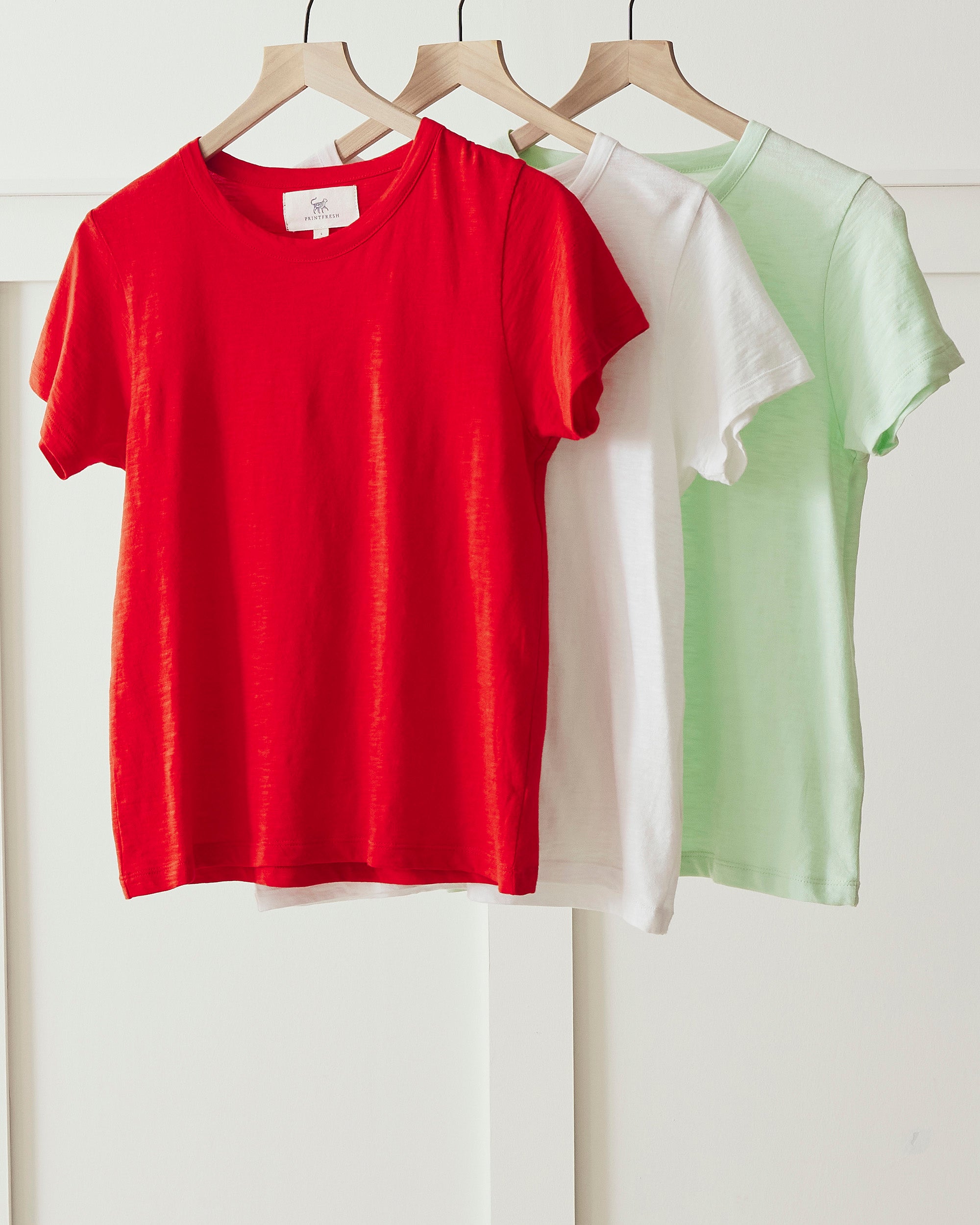 Saturday Tee - Knit T-Shirt 3-Pack - Red Lip/Fresh Mint/Cloud - Printfresh