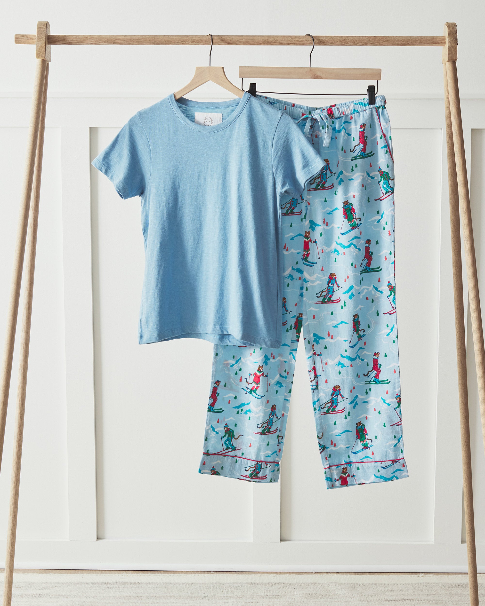 Hit the Slopes - T-Shirt and Pajama Pants - Frosted Lake - Printfresh