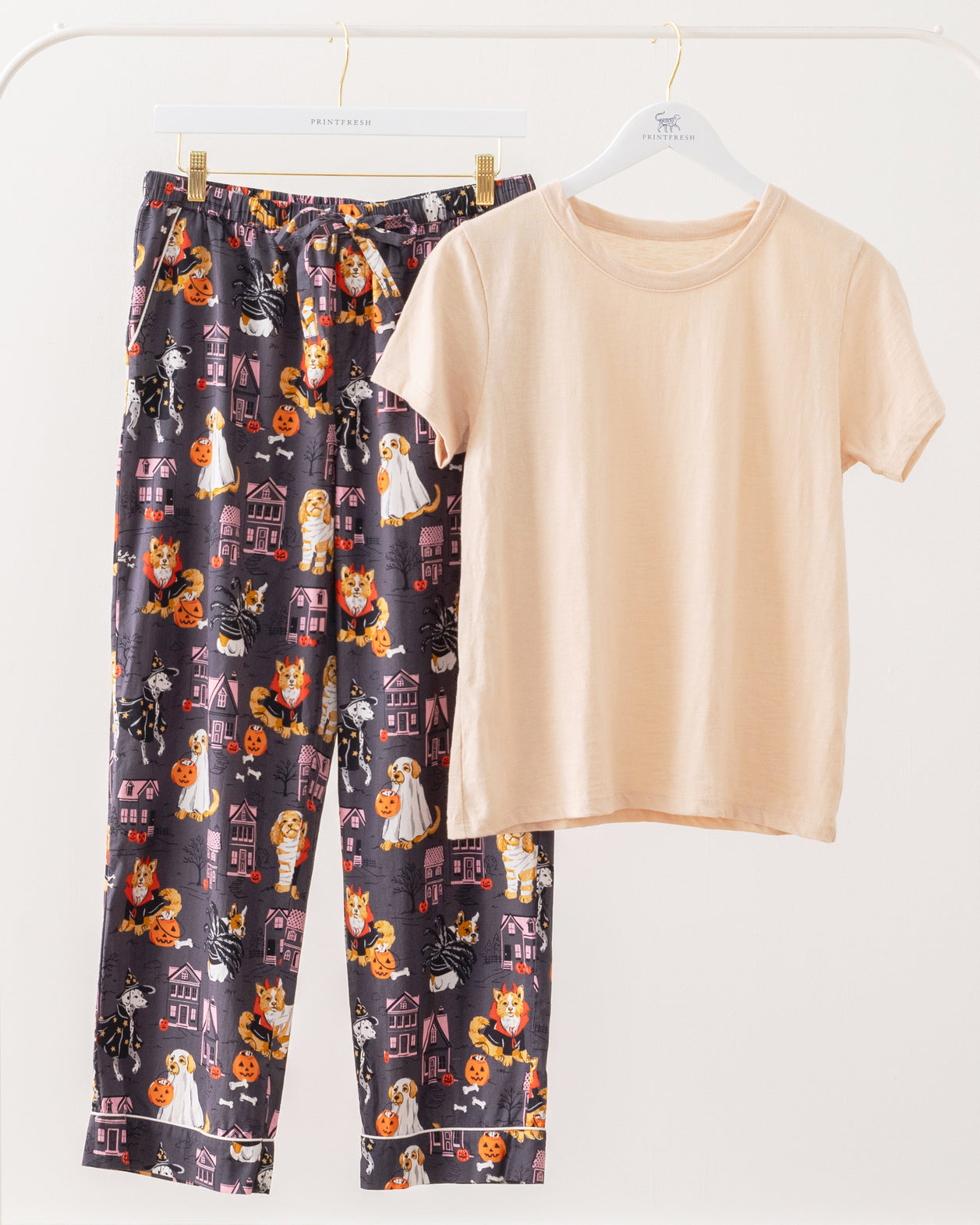 Howloween Night - T-Shirt & PJ Pants Set - Moon Rock - Printfresh