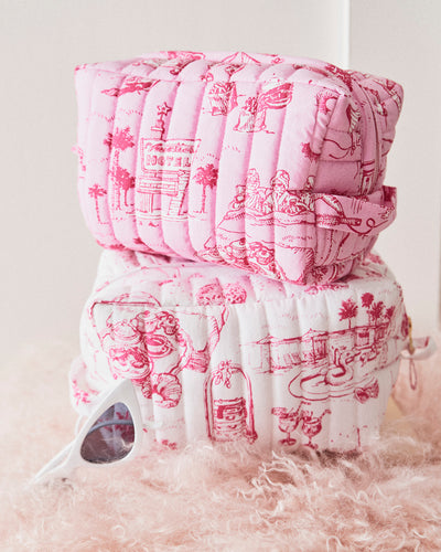 PF x Sean Taylor Girls' Trip Toile - Quilted Pouch - Rose - Printfresh