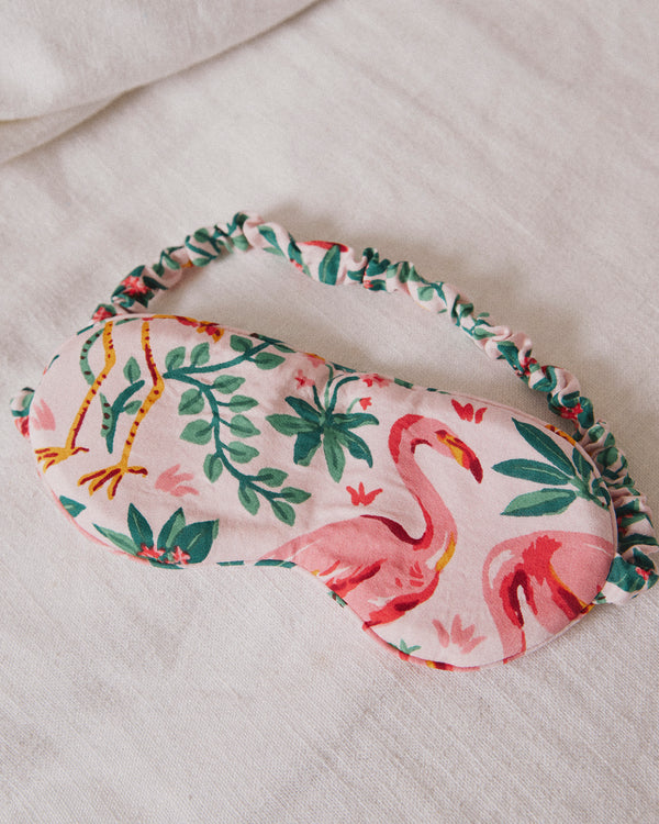 Flock Of Flamingos - Satin Eye Mask - Rose - Printfresh