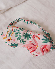 Flock Of Flamingos - Satin Eye Mask - Rose - Printfresh