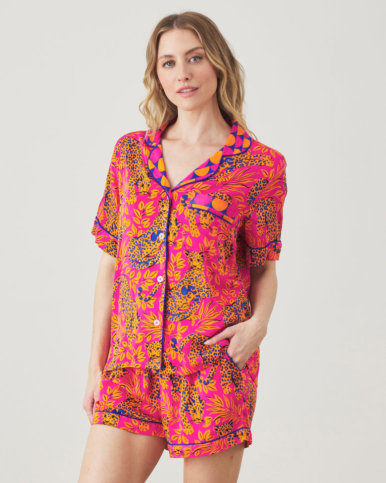 City Cats - Eco Satin Short Set - Fuchsia - Printfresh