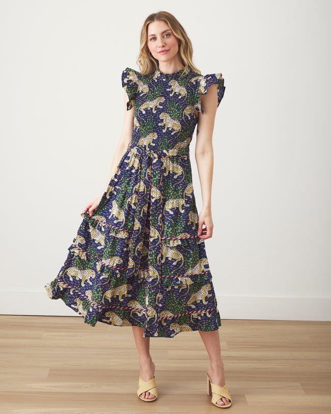 Bagheera - Ready To Ruffle Dress - Navy - Printfresh