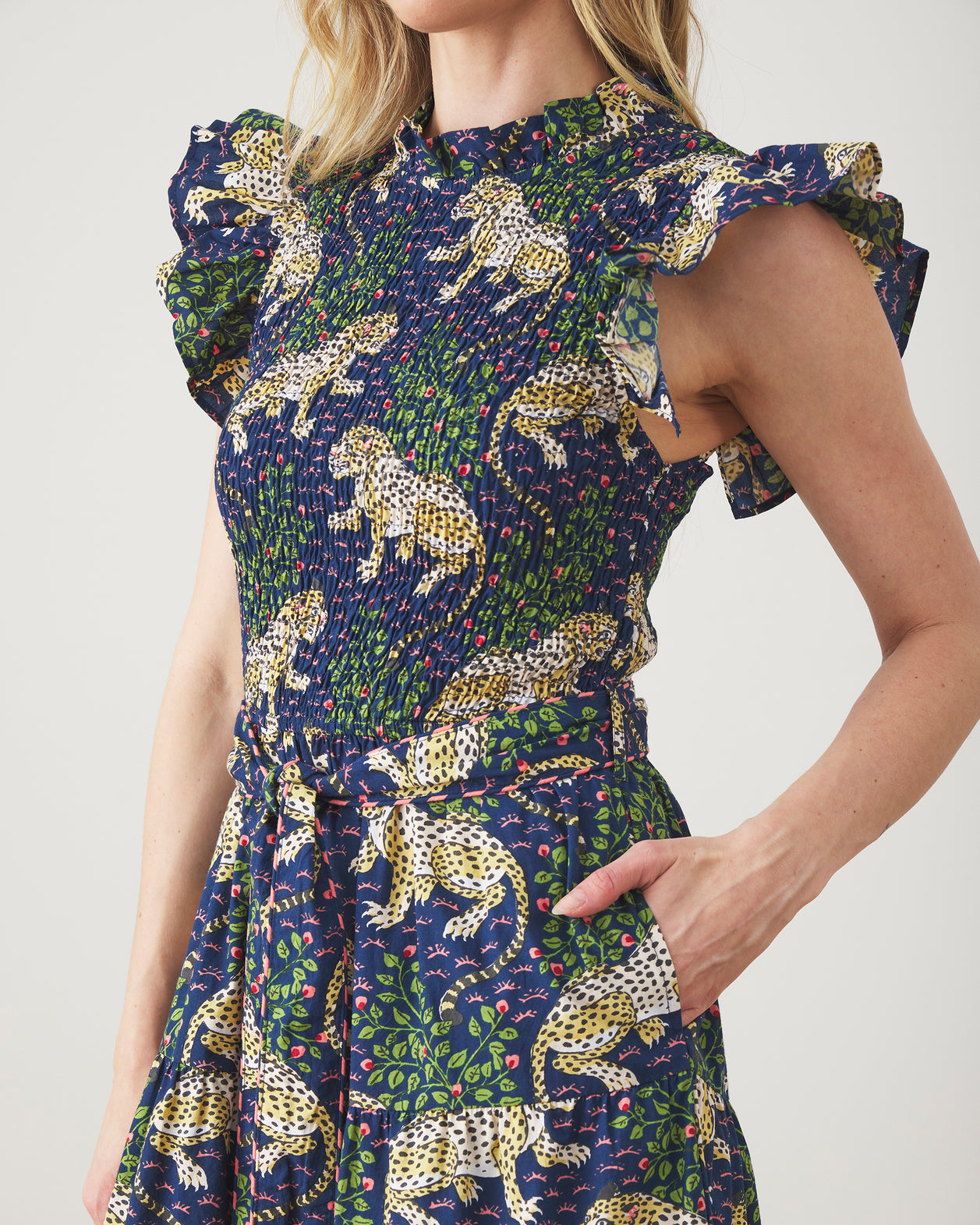 Bagheera - Ready To Ruffle Dress - Navy - Printfresh