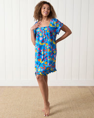 Smoothie Time - Pintuck Nightgown - Tropical Blue - Printfresh