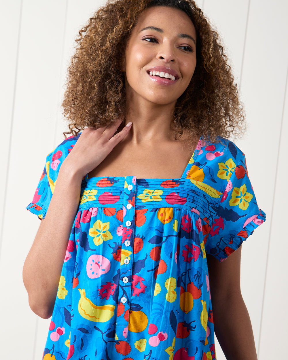 Smoothie Time - Pintuck Nightgown - Tropical Blue - Printfresh