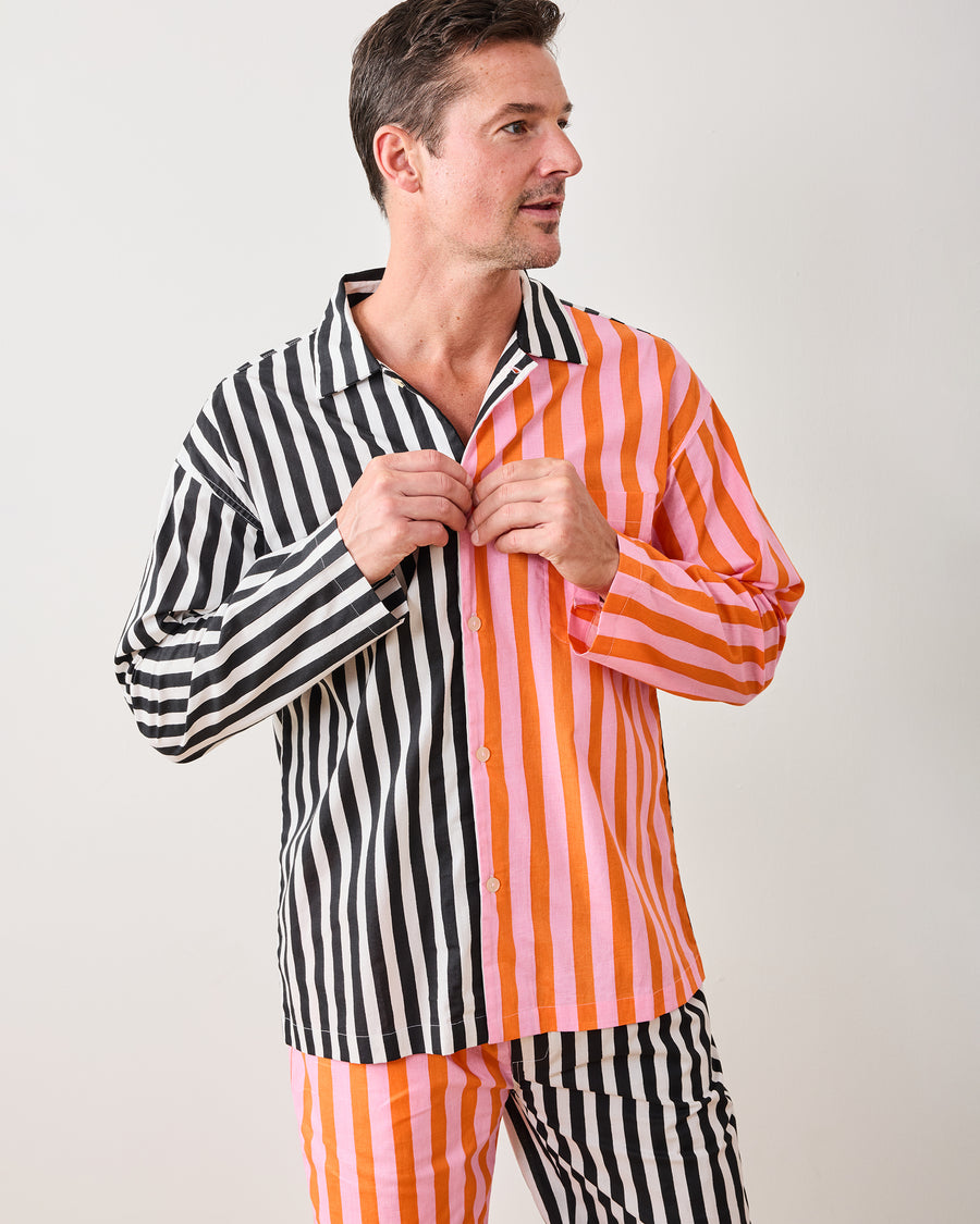Showtime Stripes - Men's Long PJ Set - Skeleton Candy - Printfresh