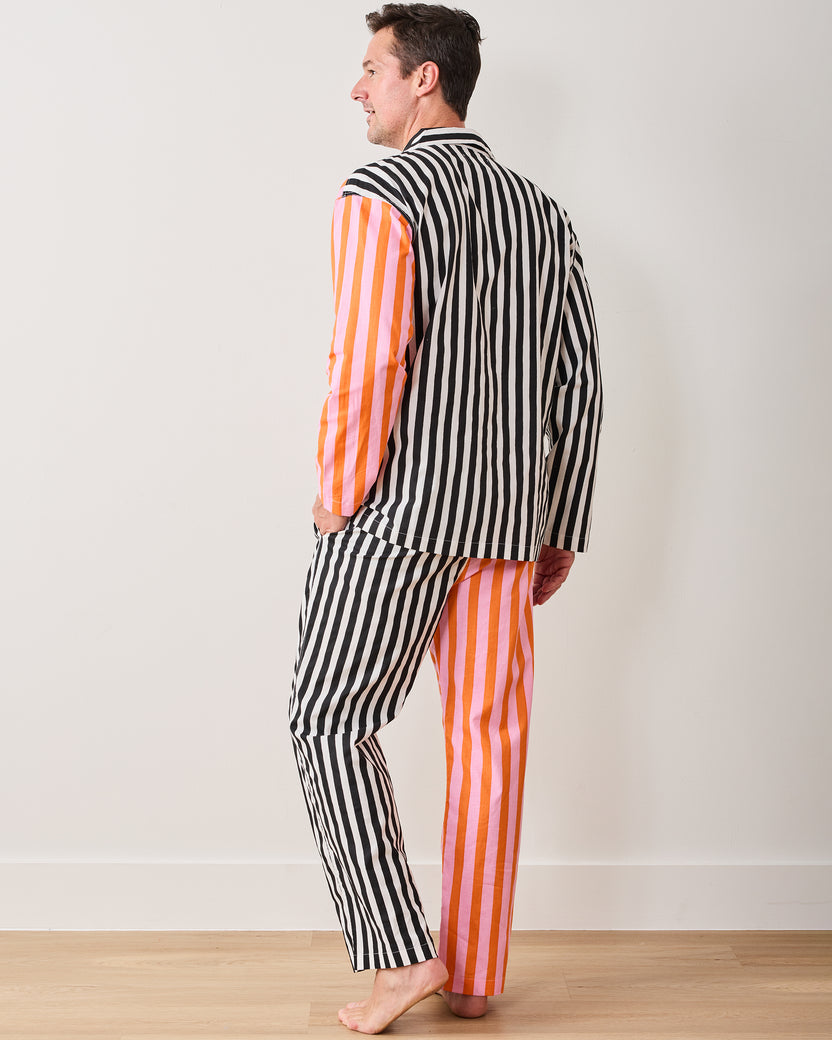 Showtime Stripes - Men's Long PJ Set - Skeleton Candy - Printfresh