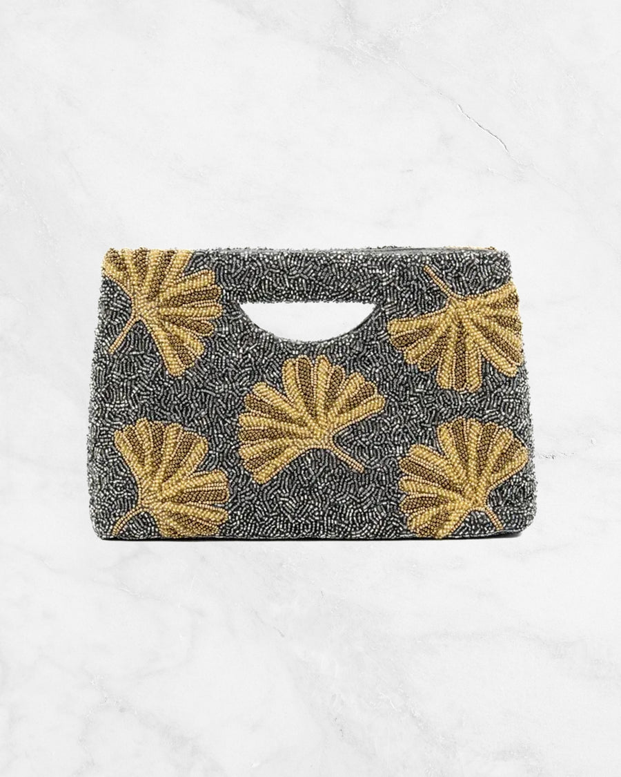 Silver Combo - Golden Leaves Clutch - Tiana Designs - Printfresh