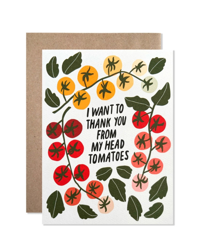 White - Thank You To-Ma-Toes Card - Hartland Cards