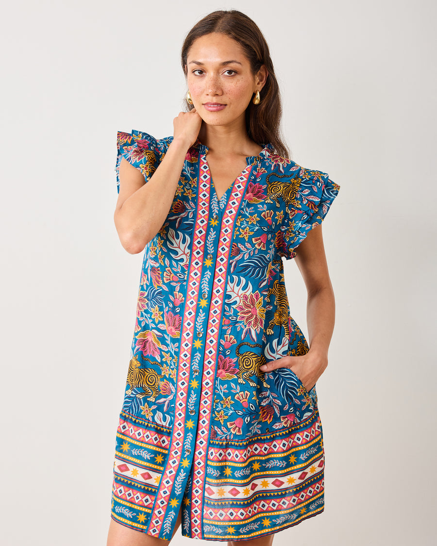 Tibetan Tigress - La Grange Dress - Blue Ridge - Printfresh