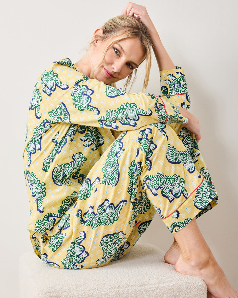 Tiger Queen - Long PJ Set - Citrine - Printfresh