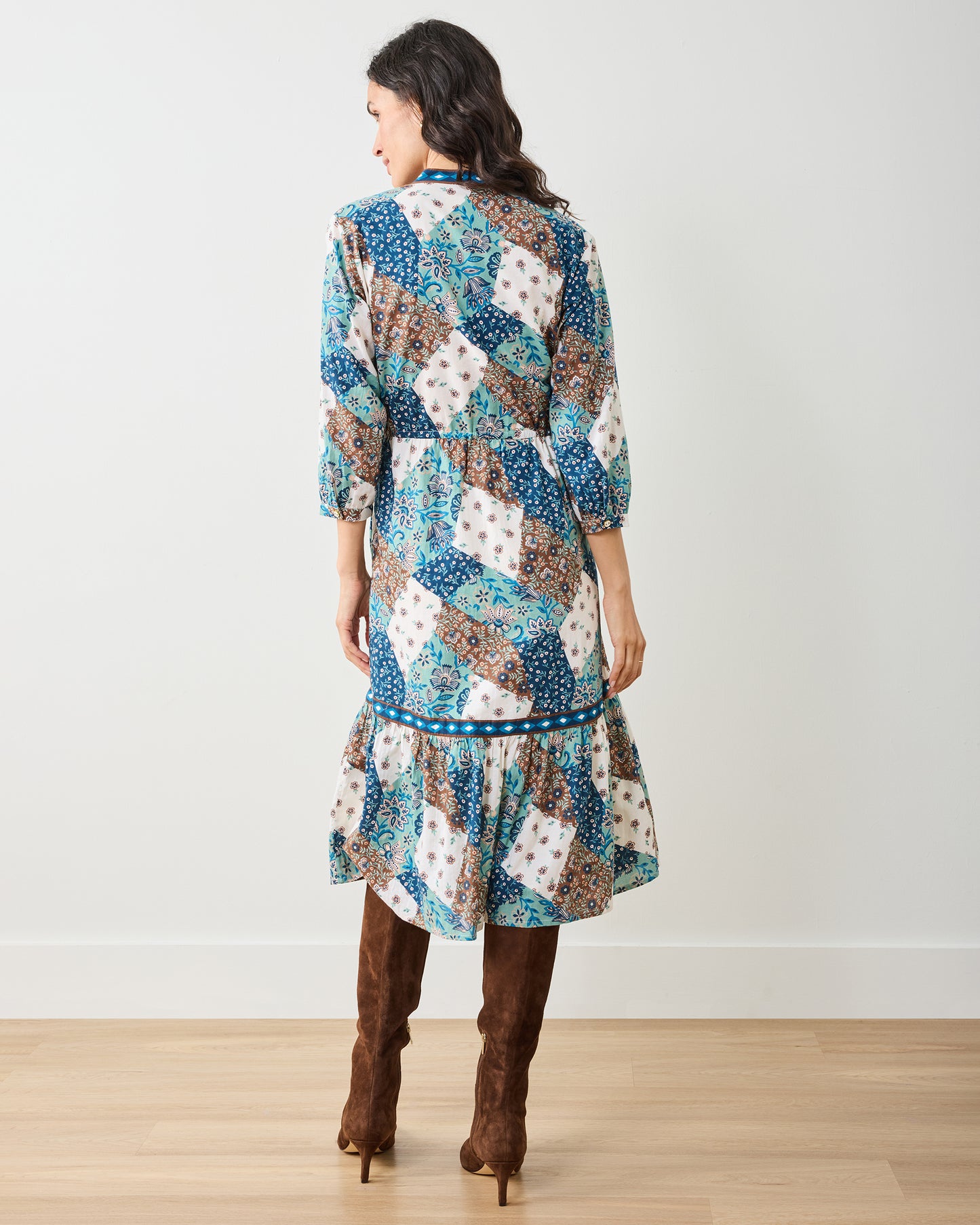 Vintage Patchwork - Showstopper Dress - Mocha - Printfresh