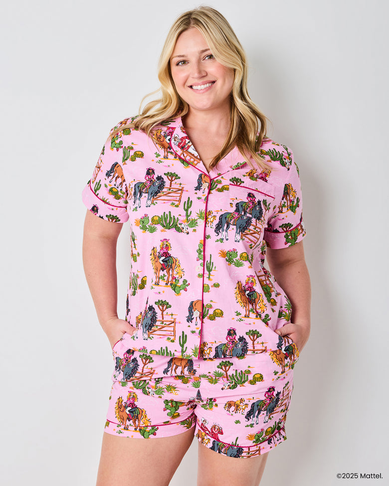 Barbie™ + Printfresh Western Barbie - Short PJ Set - Cowgirl Pink - Printfresh