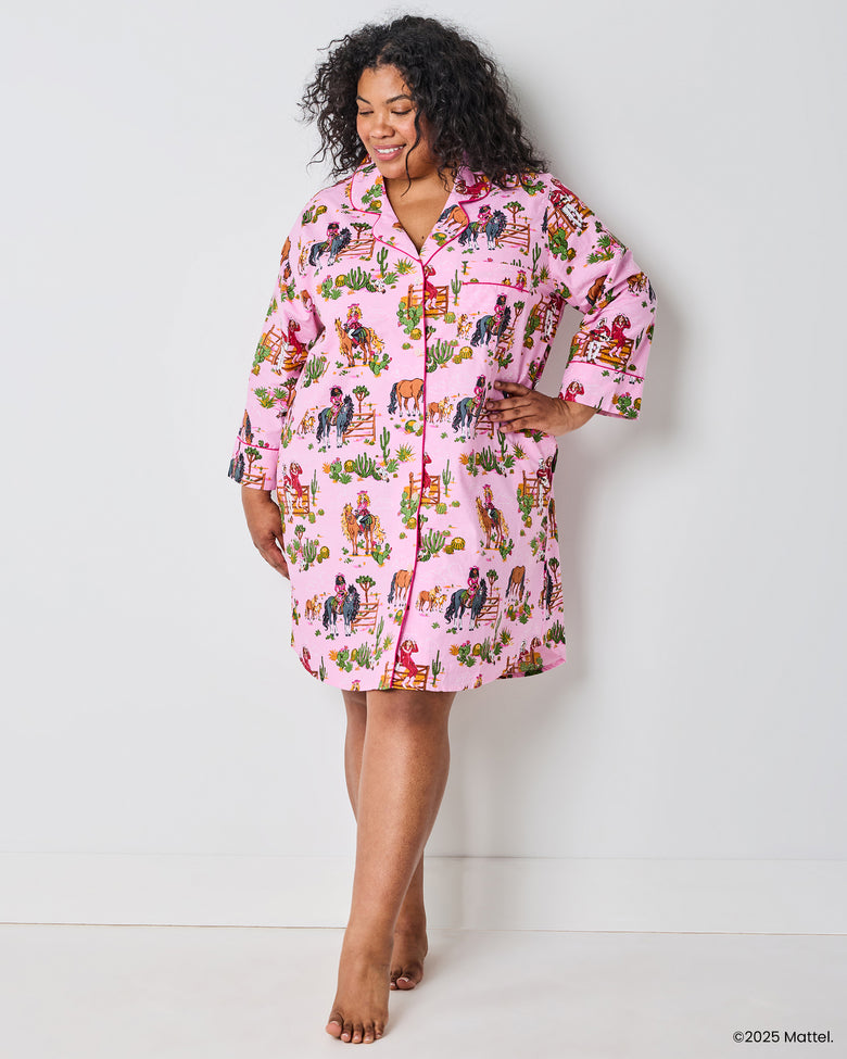 Barbie™ + Printfresh Western Barbie - Sleep Shirt - Cowgirl Pink - Printfresh