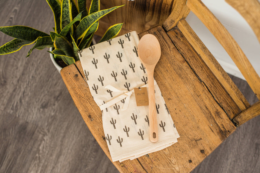 Organic Cotton Saguaro Tea Towel, Eco Friendly, Flour Sack - Printfresh