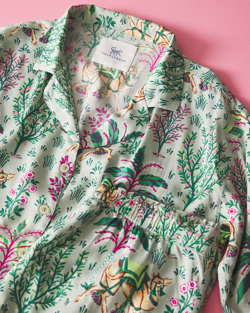 Camel's Courtyard - Petite Eco Satin Wildest Dreams Set - Avocado - Printfresh