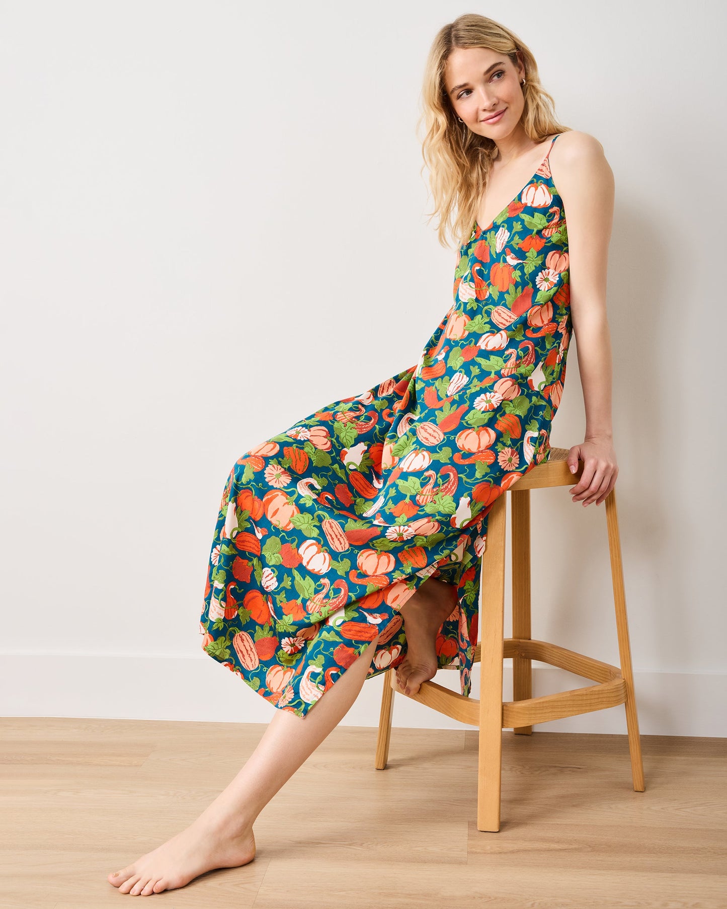 Pumpkin Patch - Eco Satin Chic to Sleep Nightie - Midnight Harvest