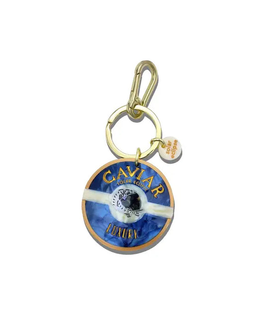 Blue Combo - Hand Painted Caviar Bag Charm + Keychain - Solar Eclipse - Printfresh