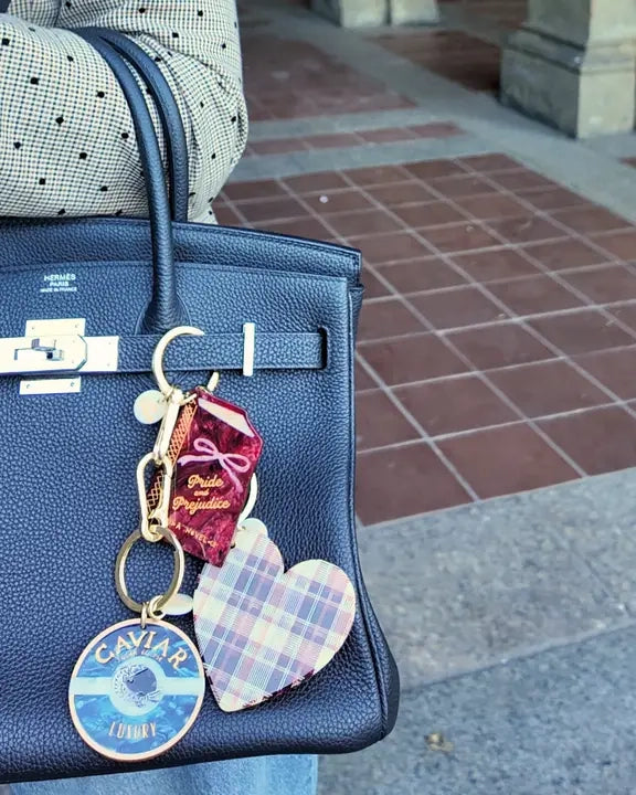 Blue Combo - Hand Painted Caviar Bag Charm + Keychain - Solar Eclipse - Printfresh