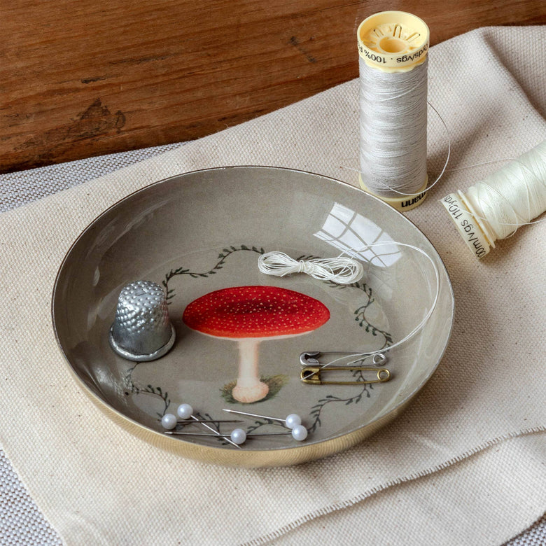 Mushroom - Round Enamel Dish - Roomytown Inc - Printfresh