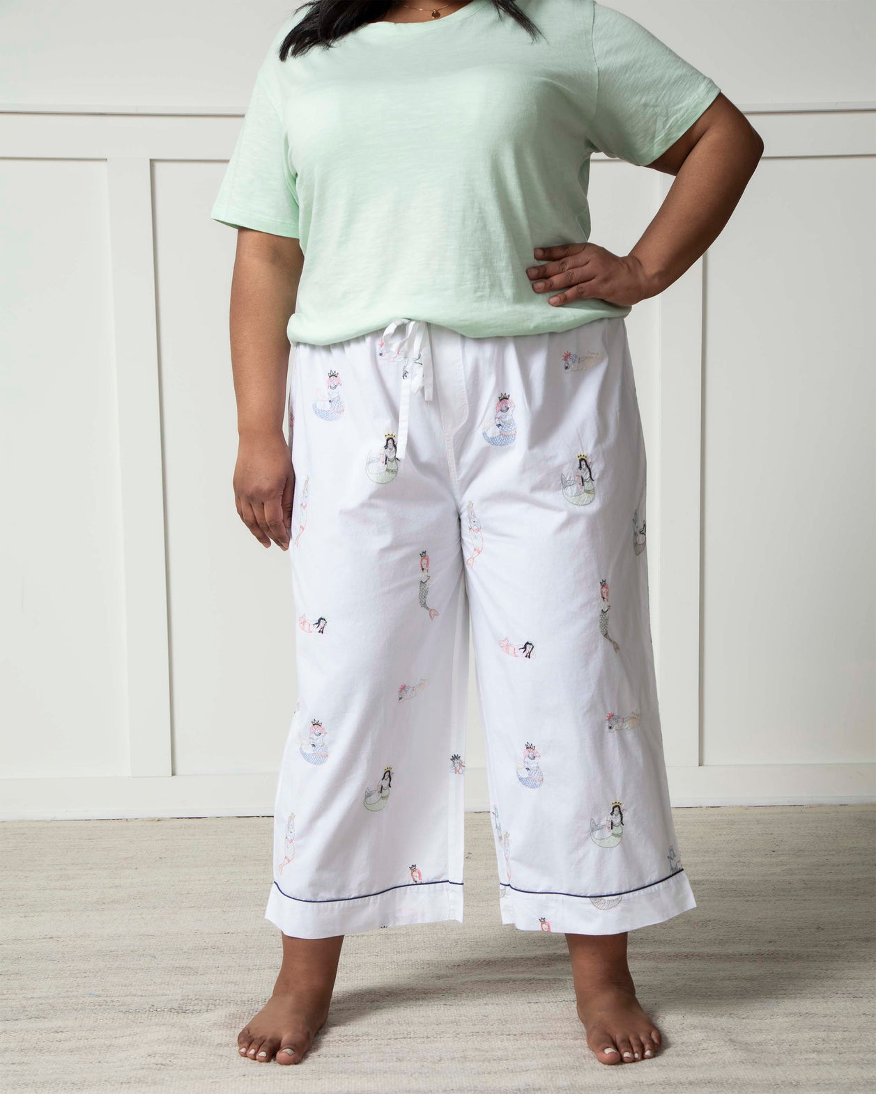 Daughters Of Triton - Cropped PJ Pants - Cloud - Printfresh