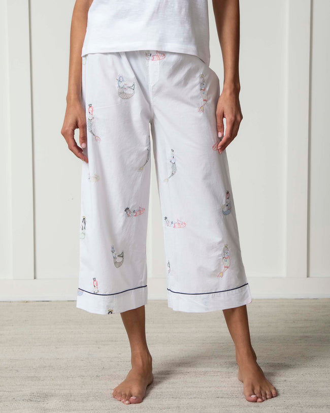 Daughters Of Triton - Cropped PJ Pants - Cloud - Printfresh